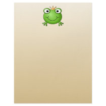 Frog Prince. Smiling Frog with a Crown. Custom Letterhead