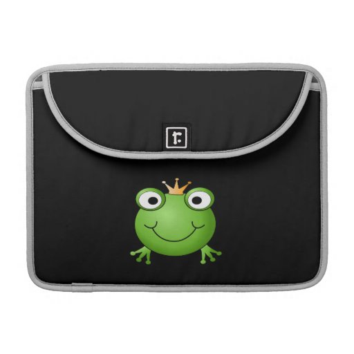 Frog Prince. Smiling Frog with a Crown. MacBook Pro Sleeve