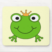 Frog Prince. Smiling Frog with a Crown. Mouse Pad