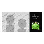 Frog Prince. Smiling Frog with a Crown. Photo Card Template