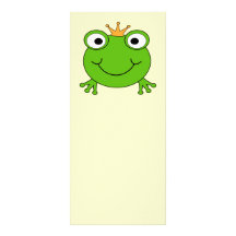 Frog Prince. Smiling Frog with a Crown. Custom Rack Cards