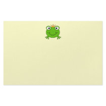 Frog Prince. Smiling Frog with a Crown. Stationery Design