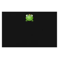 Frog Prince. Smiling Frog with a Crown. Stationery Paper