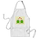 Frog Princess and Frog Prince, with hearts. Aprons