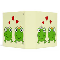 Frog Princess and Frog Prince, with hearts. Binder