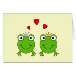 Frog Princess and Frog Prince, with hearts. Cards