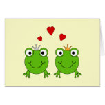 Frog Princess and Frog Prince, with hearts. Card
