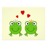 Frog Princess and Frog Prince, with hearts. Custom Invitations