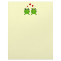 Frog Princess and Frog Prince, with hearts. Custom Letterhead