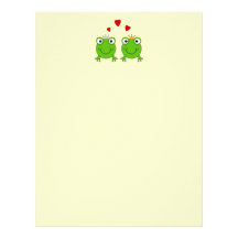 Frog Princess and Frog Prince, with hearts. Custom Letterhead