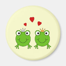 Frog Princess and Frog Prince, with hearts. Magnet