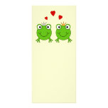 Frog Princess and Frog Prince, with hearts. Customized Rack Card