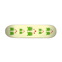 Frog Princess and Frog Prince, with hearts. Custom Skateboard