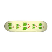 Frog Princess and Frog Prince, with hearts. Custom Skateboard