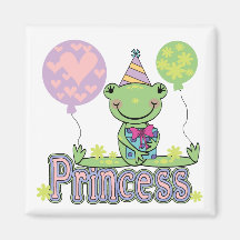 Frog Princess Birthday Tshirts and Gifts Magnets