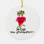 Frog Proud Grandparent of Boy Gifts Christmas Ornament