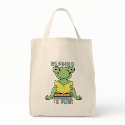 Frog Reading is Fun T-shirts and Gifts Bag by school_teacher