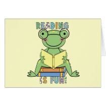 Frog Reading is Fun T-shirts and Gifts Card