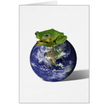Frog Save The World Greeting Cards