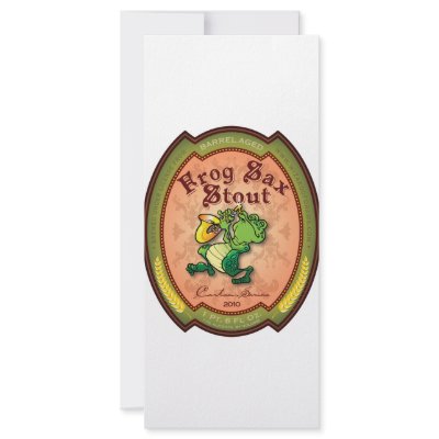 Frog Sax Stout Label by wizardofdraws