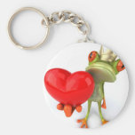 Frog the King Heart Key Chains