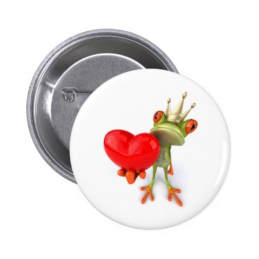 Frog the King Heart Pin