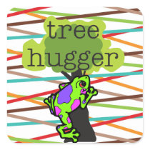 Frog Tree Hugger T-shirts and Gifts Square Sticker