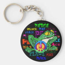 Frog with a peace Sign Key Chains