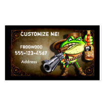 Frog Wood Business Card ( Cowboy Frog)