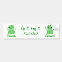 Frogged! Vector Crochet Frog Bumper Stickers