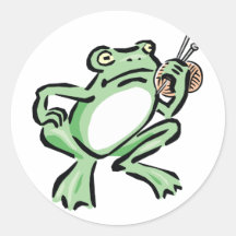Frogger Round Sticker