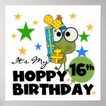 Froggie Hoppy 16th Birthday Posters