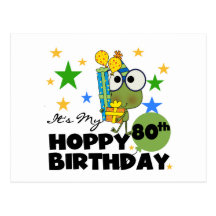 Froggie Hoppy 80th Birthday Postcards