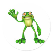 Froggie Round Stickers
