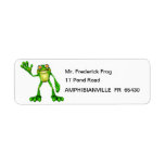 Froggie the Cute Cartoon Waving Frog Custom Return Address Labels