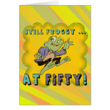Froggy 50th Birthday Party Invitations Greeting Cards