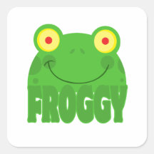 FROGGY CARTOON SQUARE STICKERS