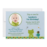 Froggy Frog Snail Boys Photo Birthday Invitation