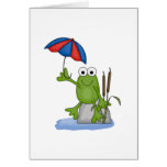 froggy sitting under umbrella card