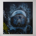 Frogman graffiti print