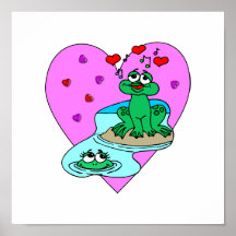 Frogs In Love Poster