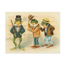 Frogs on the Street - Vintage Art Post Card