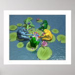 Frogs Playing Poker Print