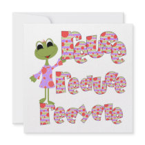 Frogs Reduce Reuse Recycle Tshirts and Gifts Invitation