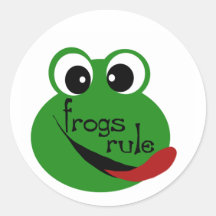 Frogs Rule T-shirts and Gifts Round Sticker