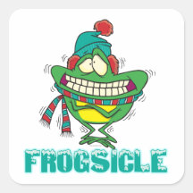 frogsicle funny frozen shivering frog sticker