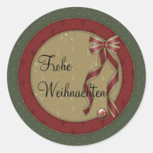 Frohe Weihnachten Round Sticker