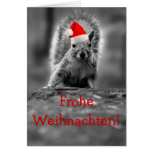 Frohe Weihnachten Santa Squirrel Cards