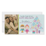 From Our Family Custom Holiday Photocard (blue) Photo Card Template