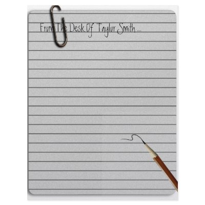 From The Desk Of ?? Lined Paper Stationery Custom Letterhead by mvdesigns